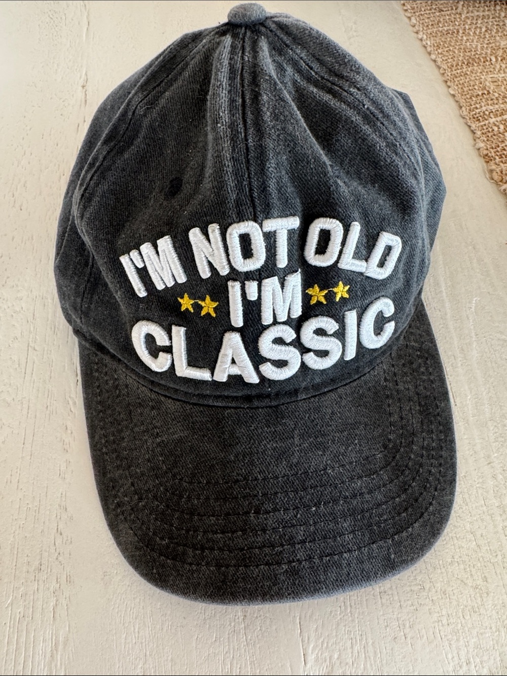 Embroidered Black 'I'm Not Old I'm Classic' Baseball Cap